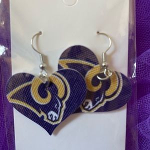 NFL LA Rams faux vinyl leather earrings